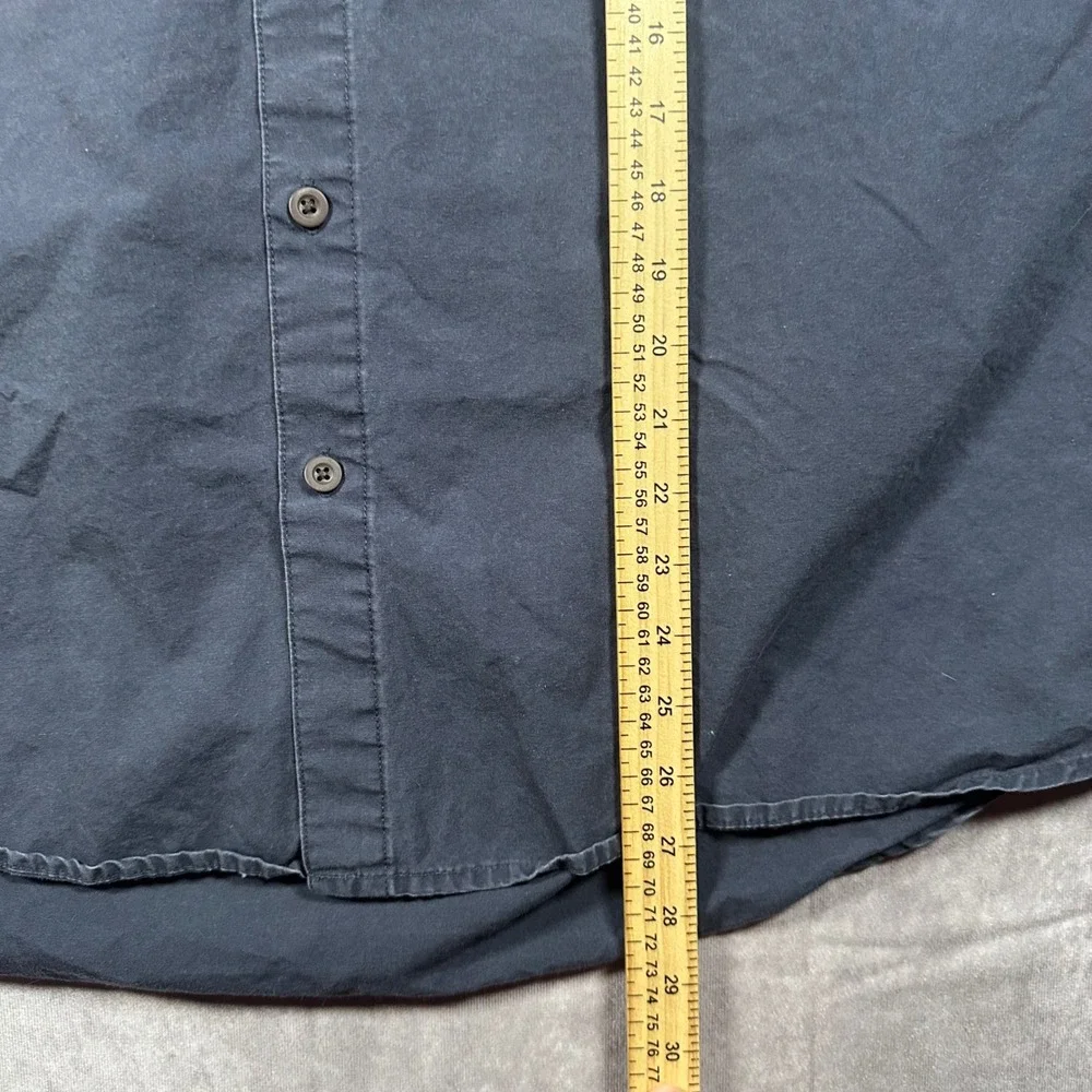 Wrangler Premium Quality Mens 2XL Navy Blue Long Sleeve Button Down Work Shirt